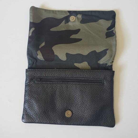 Pauly Jen Pebbled Genuine Leather Belt‎ Bag Clutch Black Convertible Minimalist - Picture 5 of 13